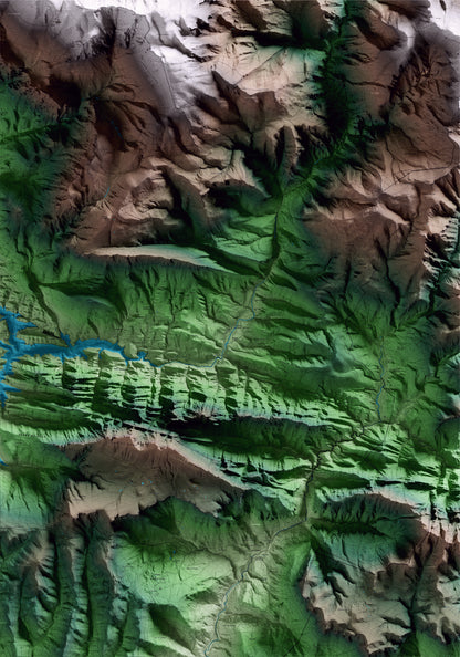 Mapa artístico del relieve de Guixers, al Solsonès, con 15 km de entorno y base topográfica ICGC