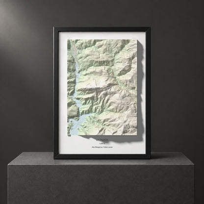 Mapa de relieve de La Faiada, 1699 m, Alta Ribagorça · Pallars Jussà, lámina 100 Cims de Trobart. Presentación enmarcada. 50 × 70 cm.