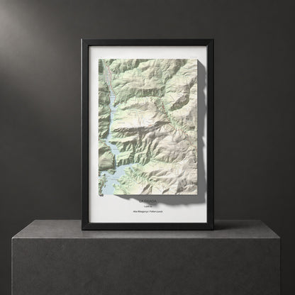 Mapa de relieve de La Faiada, 1699 m, Alta Ribagorça · Pallars Jussà, lámina 100 Cims de Trobart. Presentación enmarcada. 61 × 91 cm.