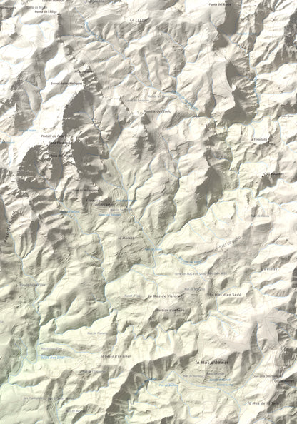 Mapa topogràfic del relleu: La Tossa (Tivissa), 718 m. Detall de la zona inferior dreta. 70 × 100 cm.