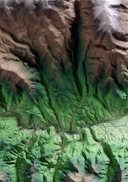 Mapa artístico del relieve de Lles de Cerdanya, a la Cerdanya, con 15 km de entorno y base topográfica ICGC