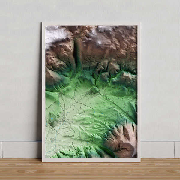 LLÍVIA. Mapa artístic del relleu local.