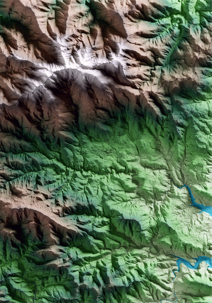 Mapa artístico del relieve de Maçanet de Cabrenys, al Alt Empordà, con 15 km de entorno y base topográfica ICGC