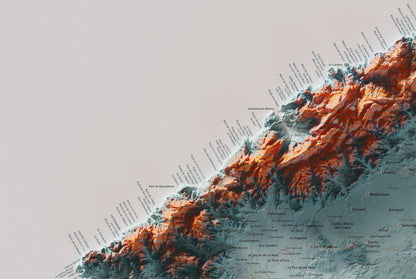 Edició octubre 2026 · Mapa topogràfic de Mallorca, Blau i taronja, 61 × 91 cm: detall de la costa nord-oest.