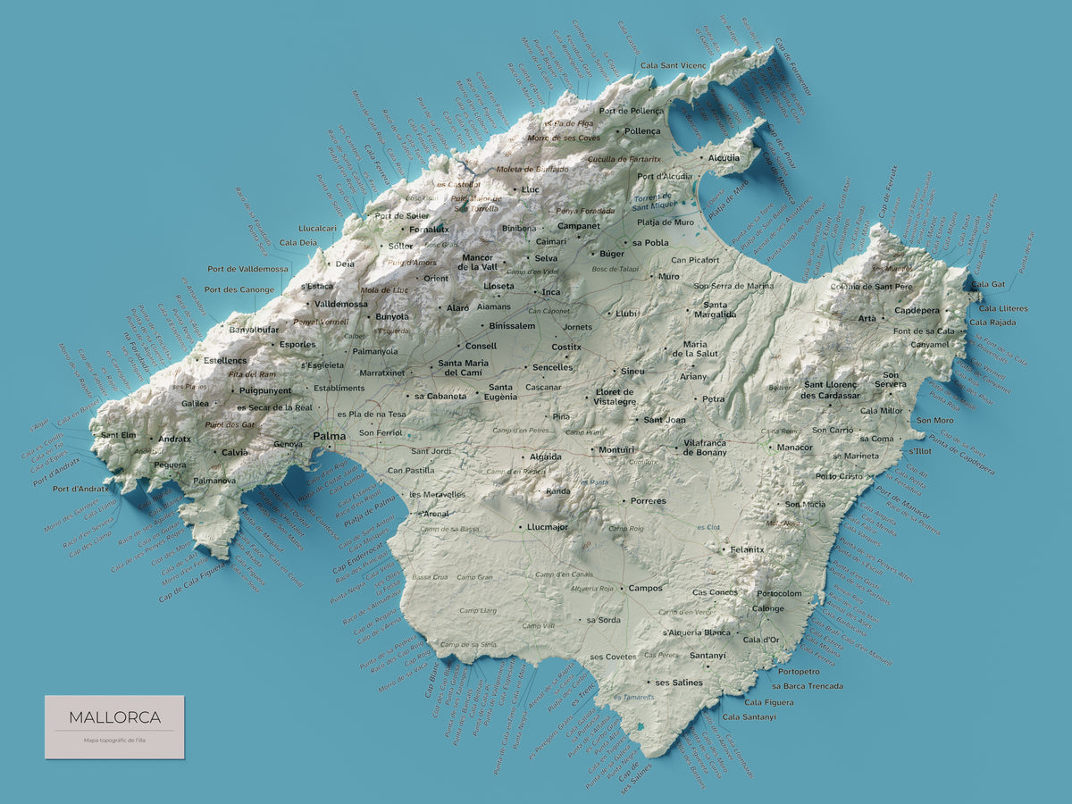 Edició octubre 2026 · Mapa topogràfic de Mallorca, Cartogràfic, 30 × 40 cm: mapa complet.