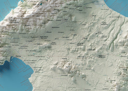 Edició octubre 2026 · Mapa topogràfic de Mallorca, Cartogràfic, 50 × 70 cm: detall central.