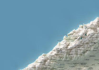 Mapa topogràfic de Mallorca, Cartogràfic, 50 × 70 cm: detall superior esquerre.
