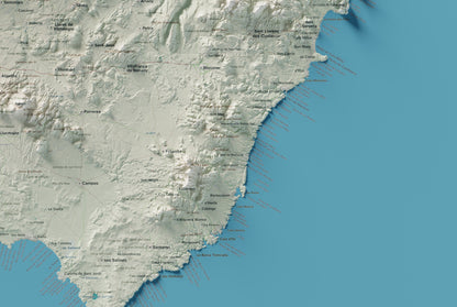 Edició octubre 2026 · Mapa topogràfic de Mallorca, Cartogràfic, 61 × 91 cm: detall de la costa sud-est.