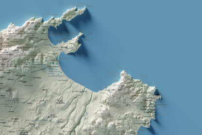 Mapa topogràfic de Mallorca, Cartogràfic, 61 × 91 cm: detall superior dret.