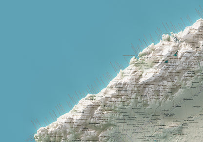 Edició octubre 2026 · Mapa topogràfic de Mallorca, Cartogràfic, 70 × 100 cm: detall de la costa nord-oest.