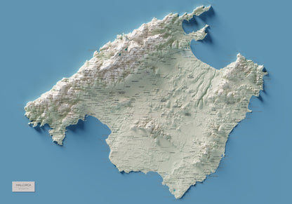 Mapa topogràfic de Mallorca, Cartogràfic, 70 × 100 cm: mapa complet.