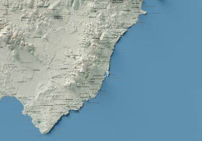 Mapa topogràfic de Mallorca, Cartogràfic, 70 × 100 cm: detall inferior dret.