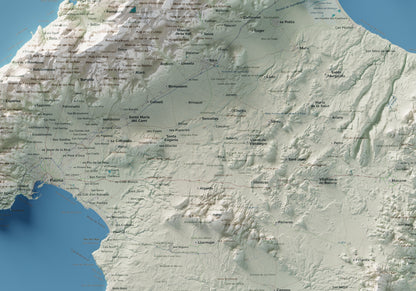Mapa topogràfic de Mallorca, Cartogràfic, 70 × 100 cm: detall central.