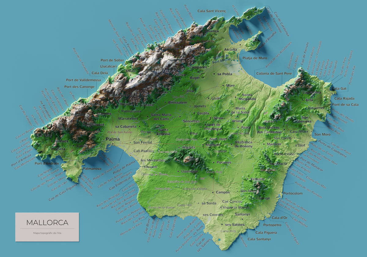 Edició octubre 2026 · Mapa topogràfic de Mallorca, Clàssic, 21 × 30 cm: mapa complet.