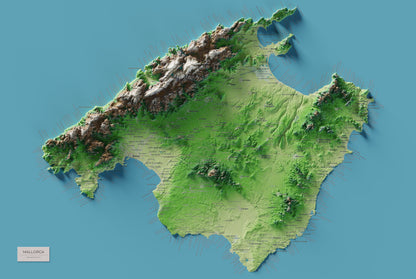 Edició octubre 2026 · Mapa topogràfic de Mallorca, Clàssic, 61 × 91 cm: mapa complet.