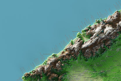 Edició octubre 2026 · Mapa topogràfic de Mallorca, Clàssic, 61 × 91 cm: detall de la costa nord-oest.