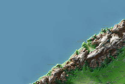 Mapa topogràfic de Mallorca, Clàssic, 61 × 91 cm: detall superior esquerre.
