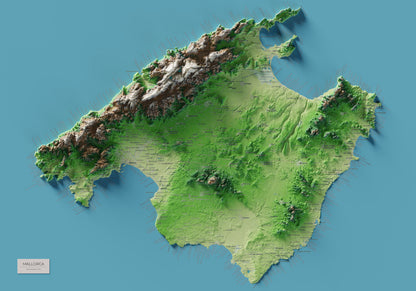 Edició octubre 2026 · Mapa topogràfic de Mallorca, Clàssic, 70 × 100 cm: mapa complet.
