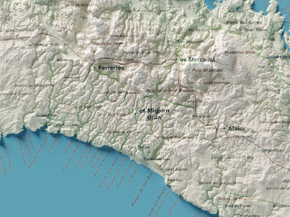 Edició octubre 2026 · Mapa topogràfic de Menorca, Cartogràfic, 30 × 40 cm: detall central.