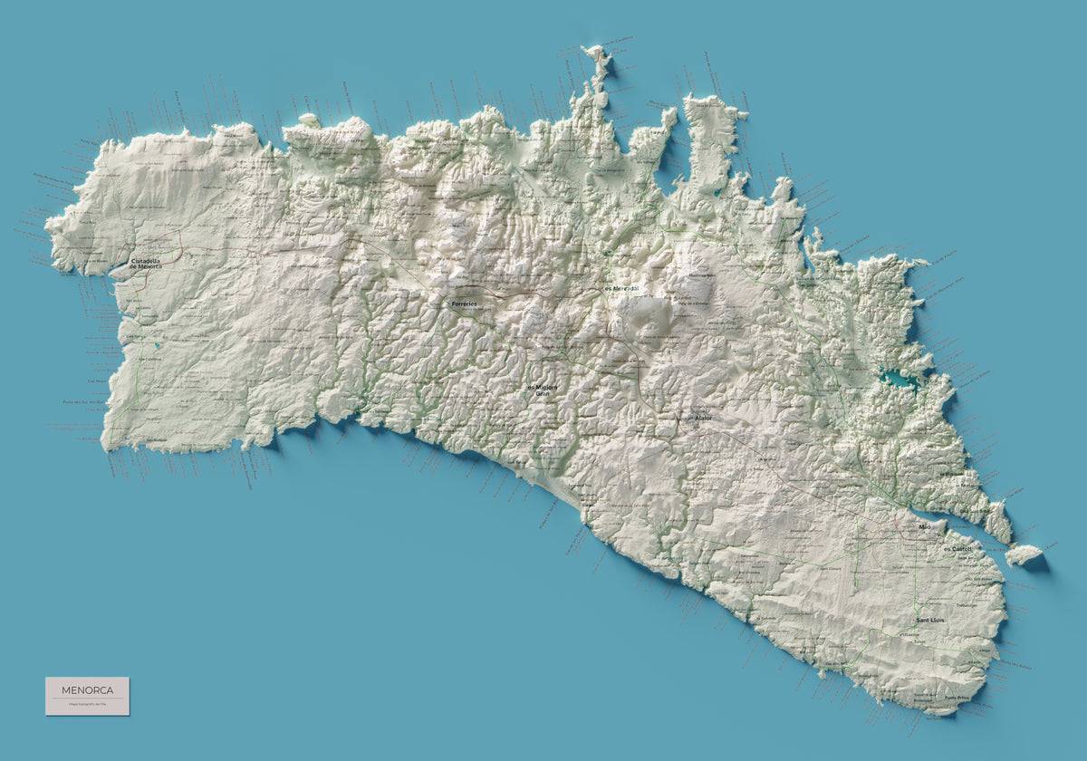 Edició octubre 2026 · Mapa topogràfic de Menorca, Cartogràfic, 70 × 100 cm: mapa complet.