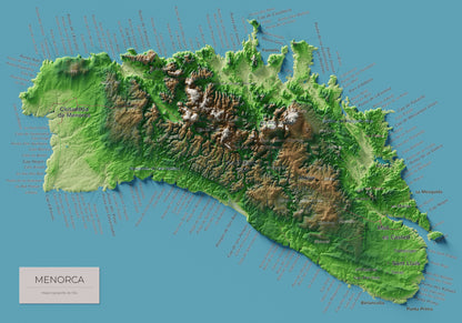 Edició octubre 2026 · Mapa topogràfic de Menorca, Clàssic, 21 × 30 cm: mapa complet.