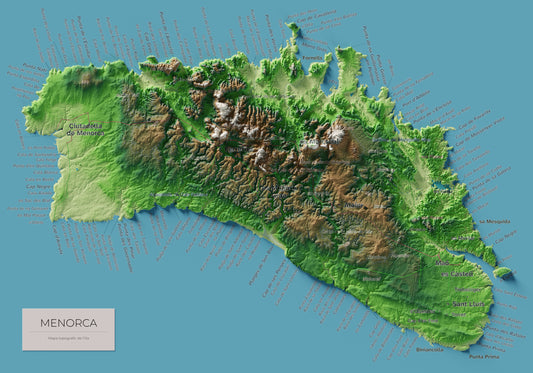 Edició octubre 2026 · Mapa topogràfic de Menorca, Clàssic, 21 × 30 cm: mapa complet.