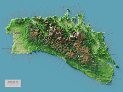 Edició octubre 2026 · Mapa topogràfic de Menorca, Clàssic, 30 × 40 cm: mapa complet.