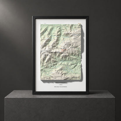 Mapa de relieve de Mola d'Estat, 1136 m, Baix Camp · Conca de Barberà, lámina 100 Cims de Trobart. Presentación enmarcada. 21 × 30 cm.