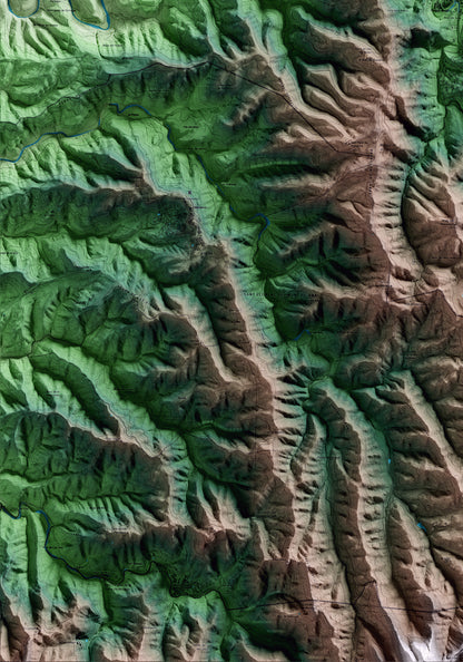 Mapa artístico del relieve de Monistrol de Calders, al Moianès, con 15 km de entorno y base topográfica ICGC. Detalle de la zona inferior izquierda.
