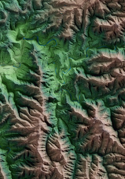 Mapa artístico del relieve de Monistrol de Calders, al Moianès, con 15 km de entorno y base topográfica ICGC. Detalle de la zona central.