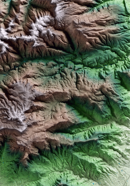 Mapa artístico del relieve de Mont-ral, al Alt Camp, con 15 km de entorno y base topográfica ICGC