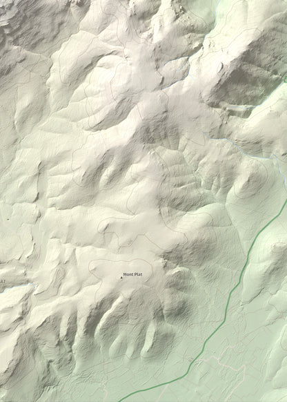 Mapa topográfico del relieve: Montolier de Perellós, 707 m. Detalle de la zona inferior derecha. 50 × 70 cm.