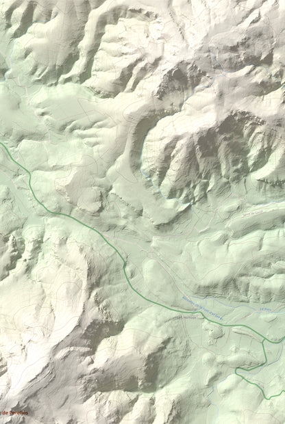 Mapa topográfico del relieve: Montolier de Perellós, 707 m. Detalle de la zona superior derecha. 61 × 91 cm.
