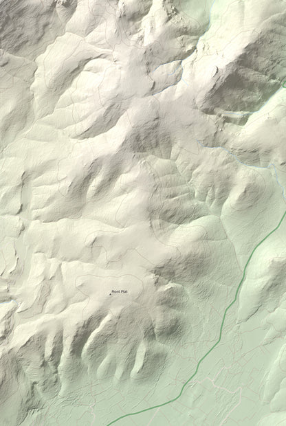 Mapa topográfico del relieve: Montolier de Perellós, 707 m. Detalle de la zona inferior derecha. 61 × 91 cm.