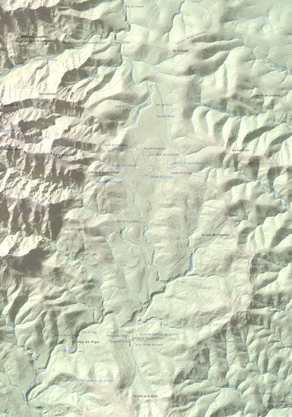 Mapa de relieve de Morral del Cabrafeixet, 753 m, Baix Ebre, lámina 100 Cims de Trobart. Detalle de la zona inferior derecha. 70 × 100 cm.