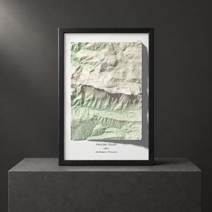 Mapa de relieve de Pala del Teller, 1889 m, Alta Ribagorça · Pallars Jussà, lámina 100 Cims de Trobart. Presentación enmarcada. 61 × 91 cm.