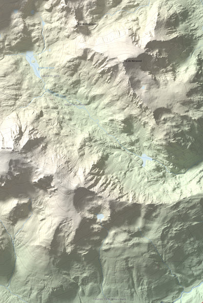Mapa de relieve de Pic d'Escobes, 2780 m, Andorra, lámina 100 Cims de Trobart. Detalle de la zona inferior derecha. 61 × 91 cm.