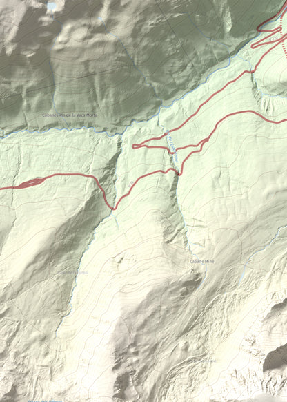 Mapa de relieve de Pic de Font Freda, 2738 m, Cerdanya Nord, lámina 100 Cims de Trobart. Detalle de la zona superior izquierda. 50 × 70 cm.