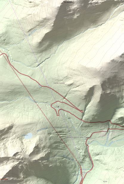 Mapa de relieve de Pic de Font Freda, 2738 m, Cerdanya Nord, lámina 100 Cims de Trobart. Detalle de la zona superior derecha. 61 × 91 cm.