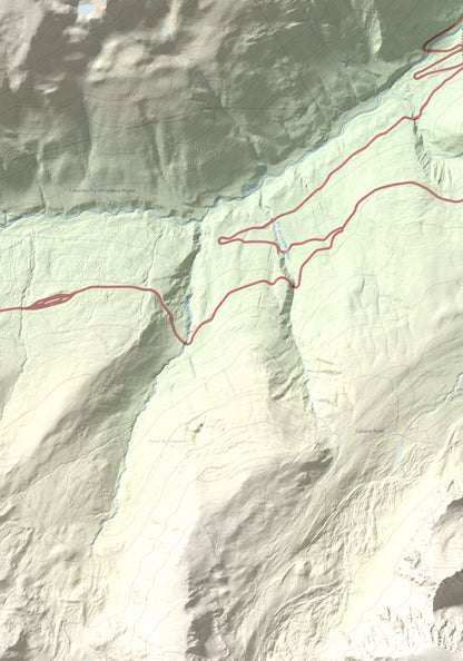 Mapa de relieve de Pic de Font Freda, 2738 m, Cerdanya Nord, lámina 100 Cims de Trobart. Detalle de la zona superior izquierda. 70 × 100 cm.