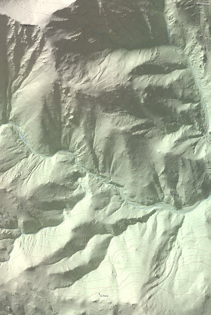Mapa de relieve de Pic de Gallinassa, 2461 m, Conflent · Vallespir, lámina 100 Cims de Trobart. Detalle de la zona inferior derecha. 61 × 91 cm.