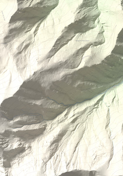 Mapa de relieve de Pic de Gallinassa, 2461 m, Conflent · Vallespir, lámina 100 Cims de Trobart. Detalle de la zona superior izquierda. 70 × 100 cm.