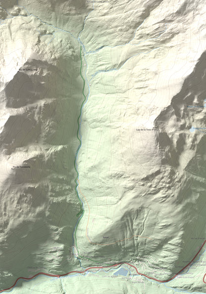 Mapa de relieve de Pic de la Coma de Varilles, 2760 m, Andorra, lámina 100 Cims de Trobart. Detalle de la zona inferior izquierda. 70 × 100 cm.