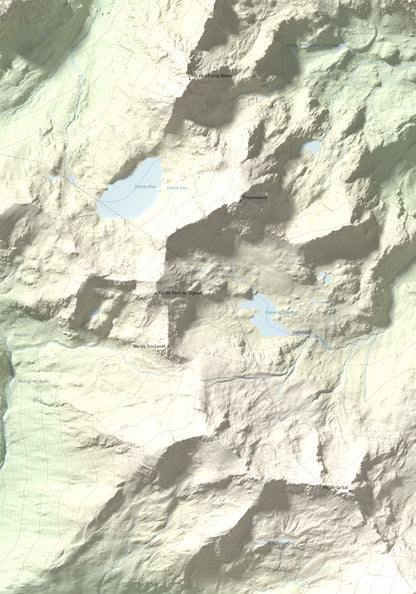 Mapa de relieve de Pic de la Serrera, 2912 m, Andorra, lámina 100 Cims de Trobart. Detalle de la zona superior izquierda. 70 × 100 cm.