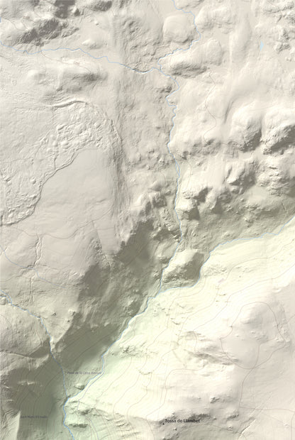 Mapa de relieve de Pic dels Moros, 2137 m, Cerdanya Nord, lámina 100 Cims de Trobart. Detalle de la zona superior izquierda. 61 × 91 cm.