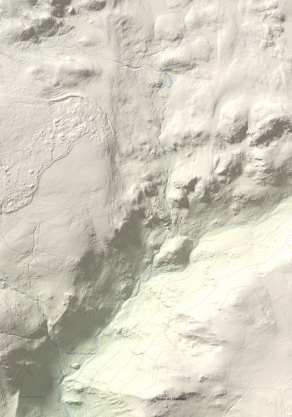 Mapa de relieve de Pic dels Moros, 2137 m, Cerdanya Nord, lámina 100 Cims de Trobart. Detalle de la zona superior izquierda. 70 × 100 cm.