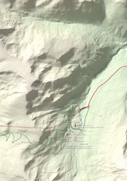Mapa de relieve de Pic dels Pedrons, 2715 m, Cerdanya Nord, lámina 100 Cims de Trobart. Detalle de la zona superior izquierda. 70 × 100 cm.