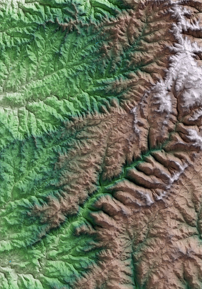 Mapa artístico del relieve de Pinell de Solsonès, al Solsonès, con 15 km de entorno y base topográfica ICGC
