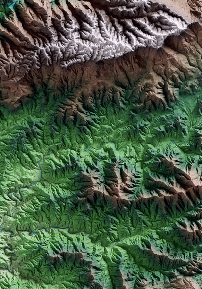 Mapa artístico del relieve de Poboleda, al Priorat, con 15 km de entorno y base topográfica ICGC