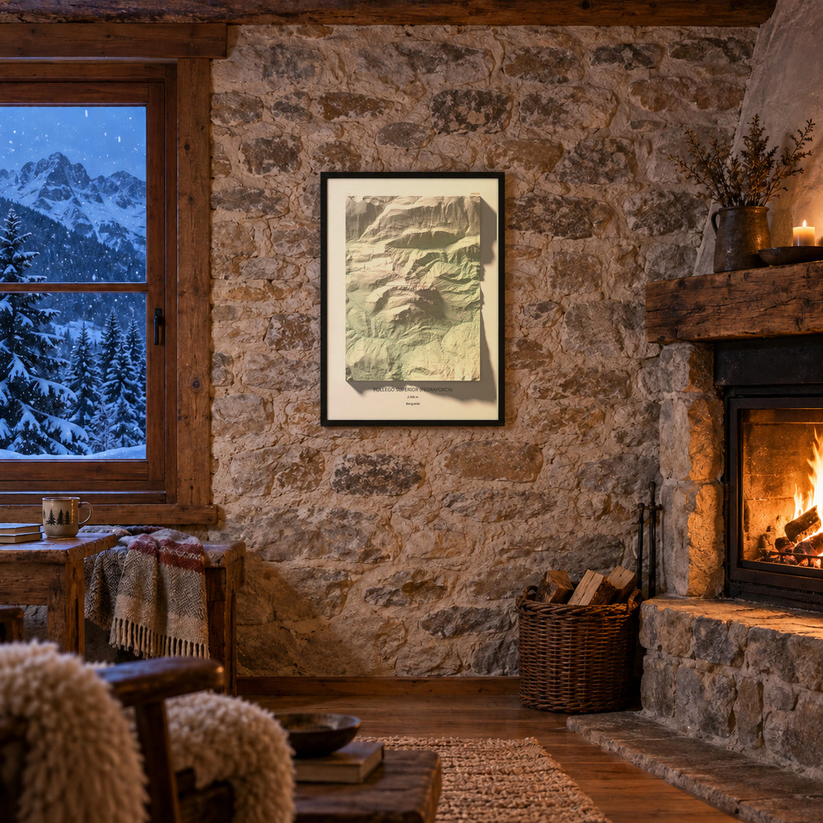 Pollegó Superior (Pedraforca) · làmina en un refugi de muntanya. Totes les mides.